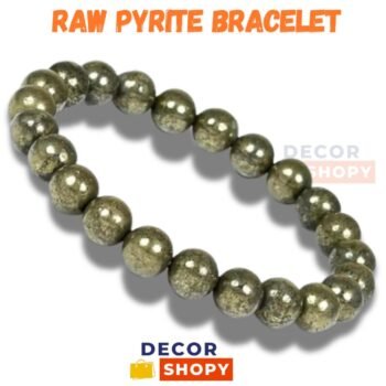 raw pyrite bracelet- Raw pyrite bracelet with natural metallic sheen, perfect for a stylish and earthy accessory